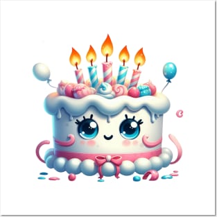 Cute Birthday Cake Posters and Art